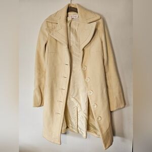 Carolina williamson cream wool cashmere pea coat
